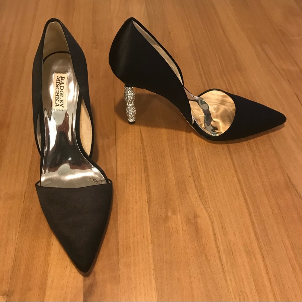 Badgley Mischka Emily Point Crystal Heels - Worn Once